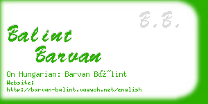 balint barvan business card